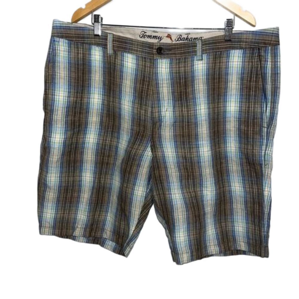 Mens Tommy Bahama Linen blend checkered shorts size 40